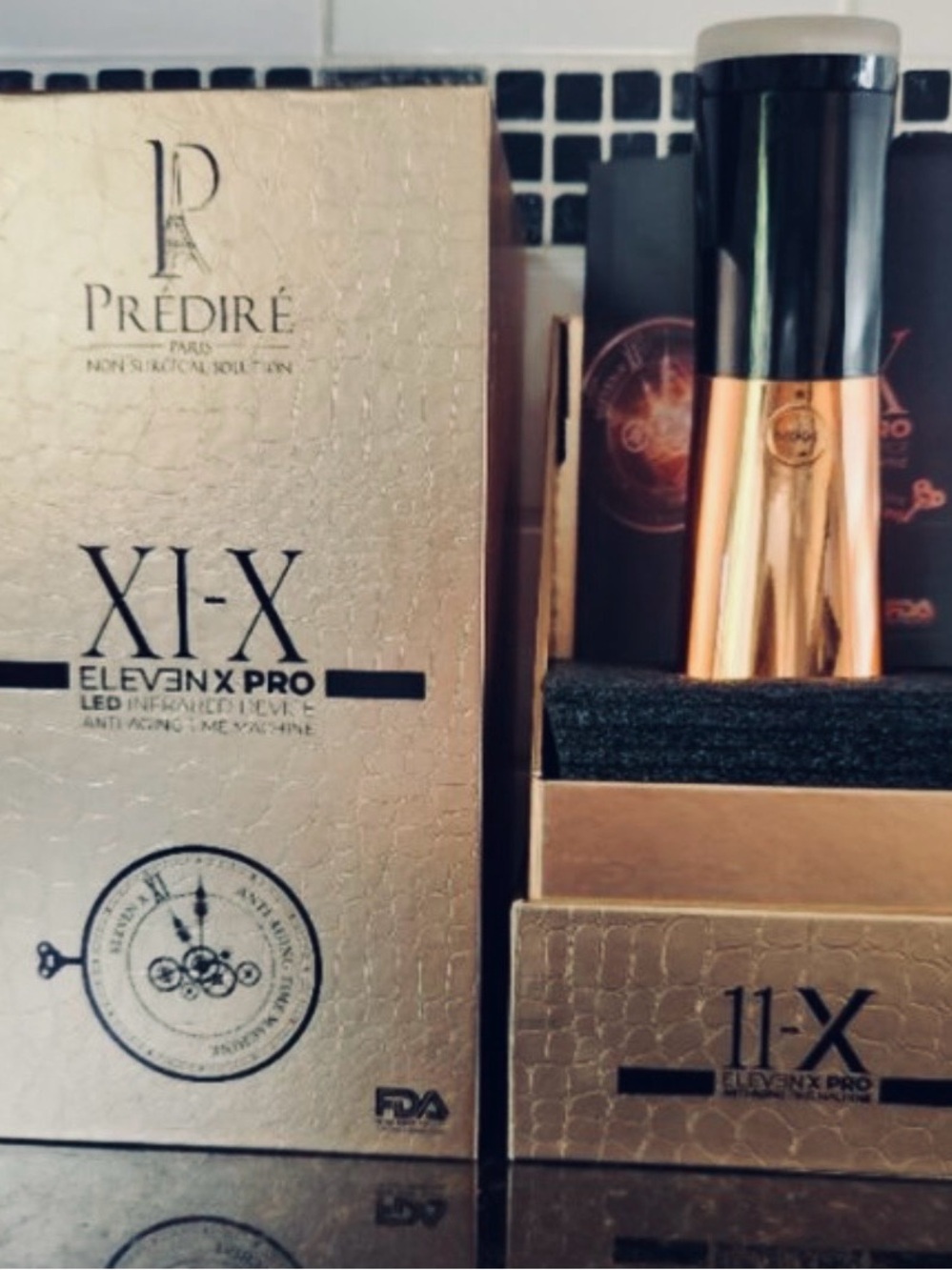 XI-X Eleven X Pro LED Skincare Device — Rose Gold